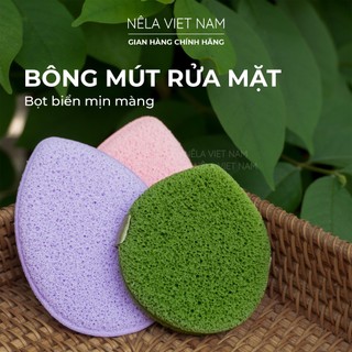 Bộ 3 Bông Mút Rửa Mặt Làm Sạch Bọt Biển Hình Giọt Nước NẾP LÀNG VIỆT NAM Rửa Mặt Nạ Bùn Làm Sạch Sâu