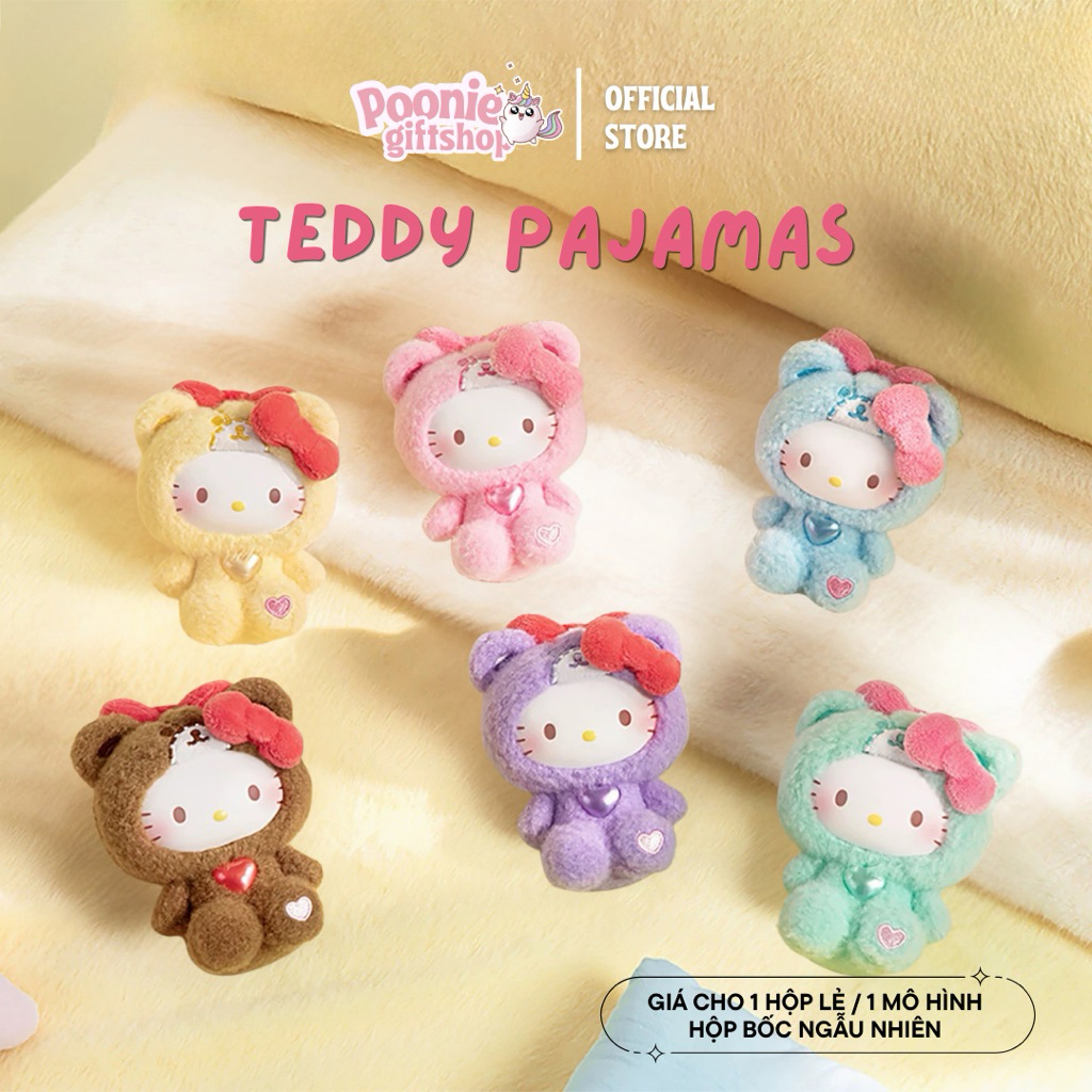 [ CHÍNH HÃNG TOPTOY ] Hộp móc khoá bông Blindbox Hello Kitty Teddy Pajamas