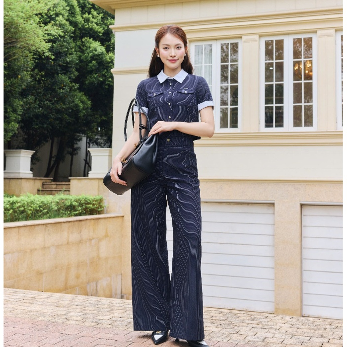 (Little Women) Quần suông tuýt sy kẻ, form basic, thanh lịch, tôn dáng thời trang thiết kế Calie QX076 | BigBuy360 - bigbuy360.vn