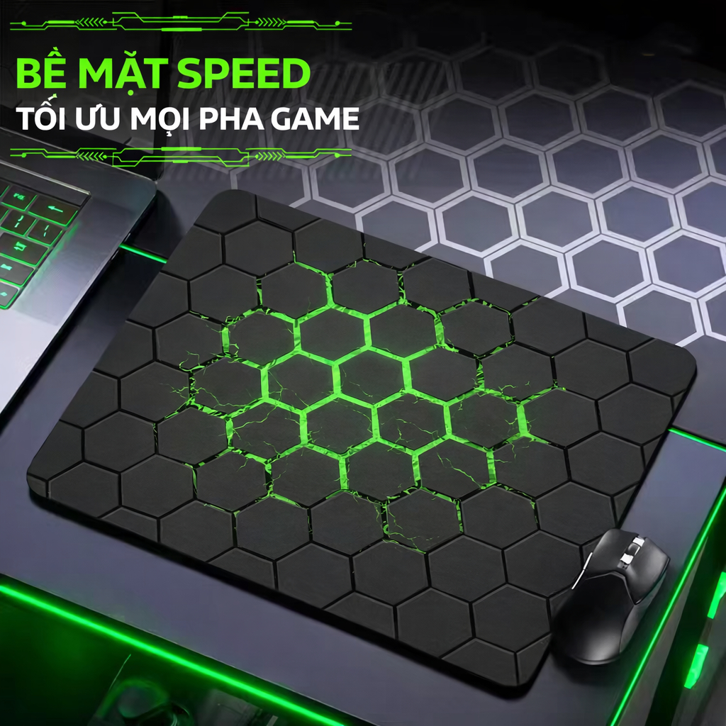 Lót chuột, pad chuột gaming FPS hình học 3D Vua Lót Chuột Mousepad bề mặt speed, di chuột êm