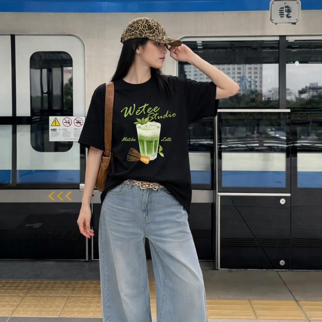 Áo thun unisex UX30-1085 hình Matcha Latte dáng oversized WETEE