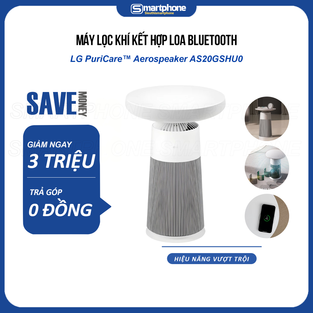 Máy Lọc Khí PuriCare AeroFurniture Màu Trắng Kem AS20GPWU0 / AS20GSHU0 - Hàng Chính Hãng LG Bảo Hành