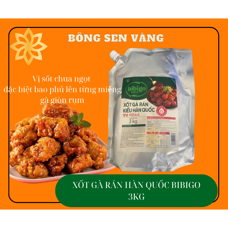 Xốt gà rán Hàn Quốc Bibigo túi 3kg (Bibigo Korean Style Fried Chicken Sauce 3kg)
