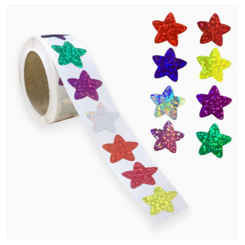 {Cuộn 500 tem nhỏ} Roll of 500 Small Star Stickers for Rewards, School Supplies, Scrapbooking and De
