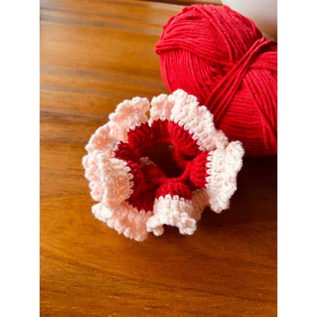 cột tóc len dễ thương scrunchies handmade bằng len cute