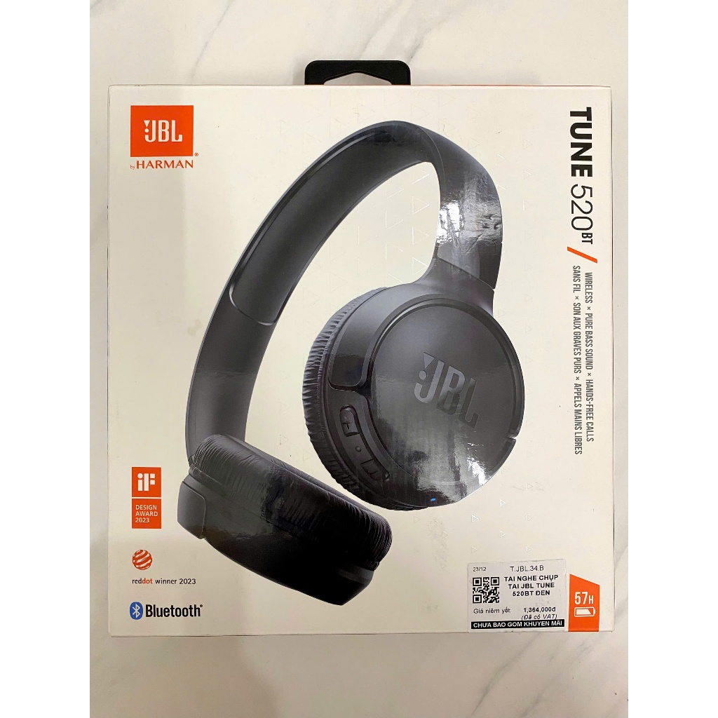 Tai Nghe Chụp Tai Bluetooth JBL Tune 520BT - Chính Hãng PGI