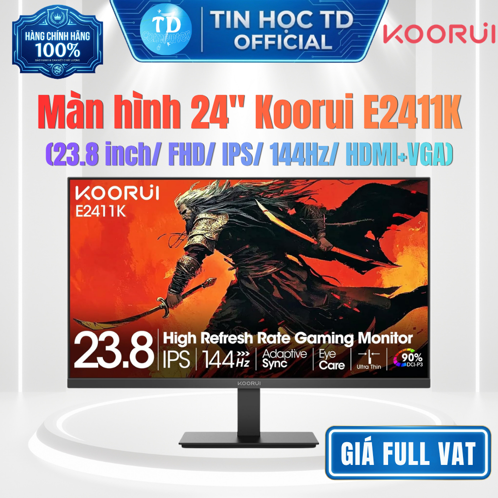 Màn hình LCD 24" Koorui E2411K - 23.8 inch FHD IPS 144Hz - Hàng chính hãng Viễn Sơn phân phối