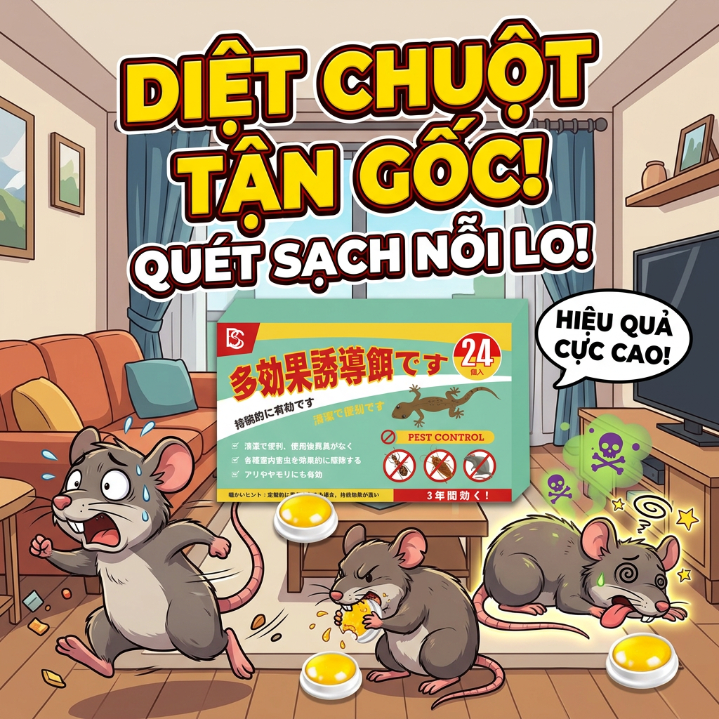 🐀Diệt chuột siêu mạnh🐀 thuốc diệt chuột diệt chuột giết chuột đuổi chuột | 1 hộp 24 viên Dẫn dụ mạnh