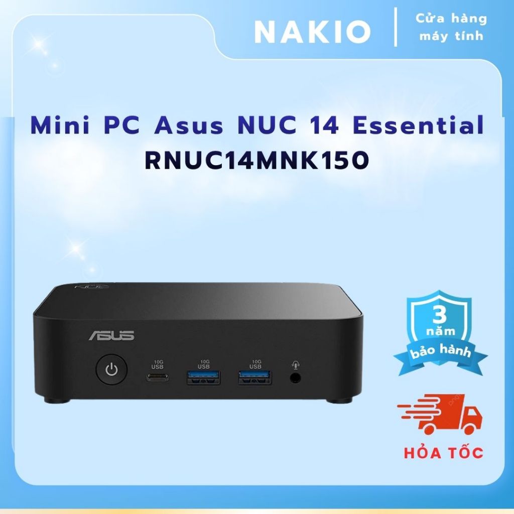 Bộ Mini PC Asus NUC 14 Essential RNUC14MNK150 ( NUC14MNK (N150)/1xDDR5-4800/1x M.2 22x80/2242 PCIe G