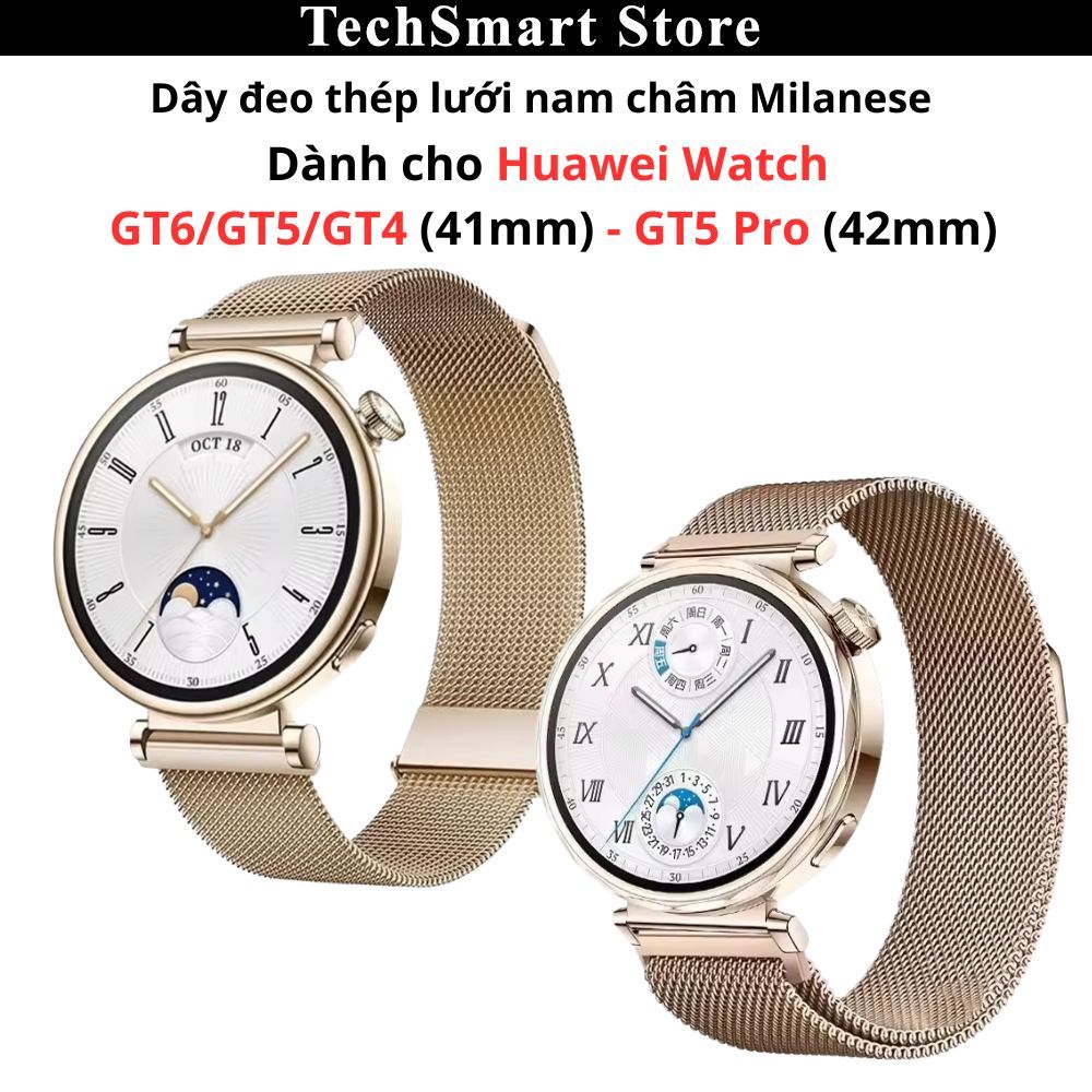 Dây đeo thép lưới Milanese Huawei Watch GT6/GT5/GT4 (41mm),GT5 Pro (42mm)
