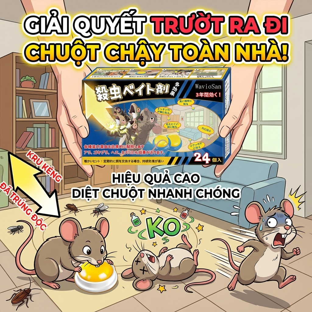 Bả diệt chuột-Bả diệt chuột hiệu quả cao Bả chuột 24 viên Phù hợp cho kho và gia đình