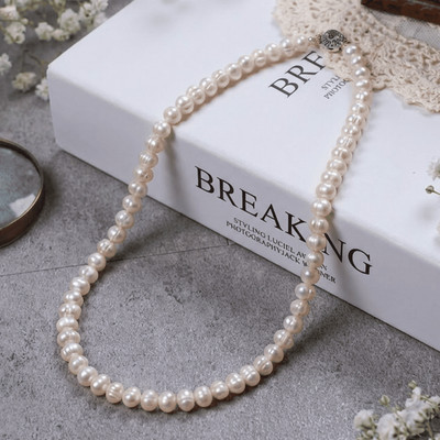 Dây Chuyền Ngọc Trai Dị Dạng 7ly Trẻ Trung, Độc Đáo - Ngọc Trai Trường Thịnh