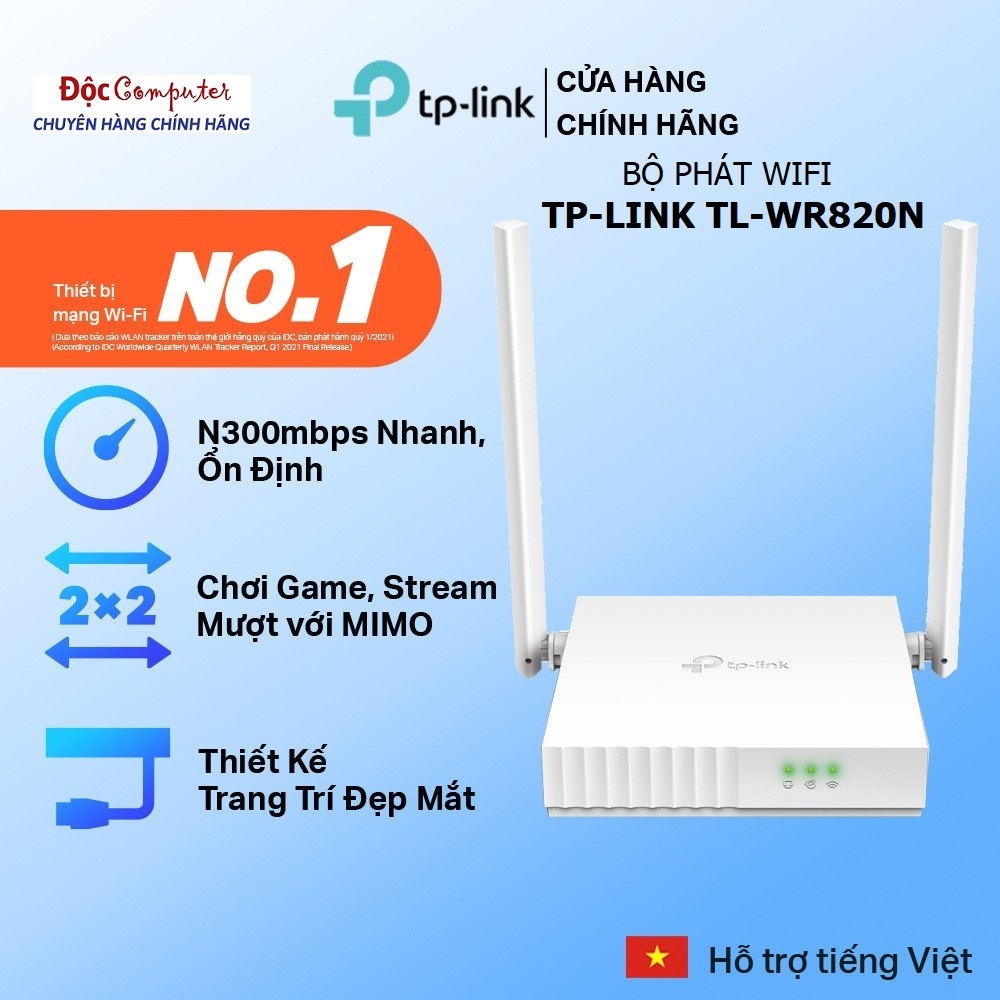 Bộ Phát Wifi TPLink 820N Chuẩn N 300Mbps, Bộ Phát Wifi TPLink TL-WR820N Chuẩn N 300Mbps - Bảo Hành 2