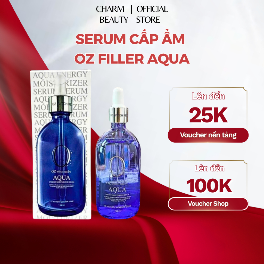 Serum Oz Witch Recipe Filler Aqua 100ml - Cấp Ẩm Sâu, Căng Bóng Da Đa Tầng, Mờ Nếp Nhăn & Phục Hồi D