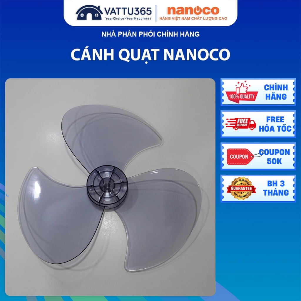 Cánh Quạt Treo Tường Nanoco NWF1615RC 3 Cánh, Đường Kính 40cm | Hàng Chính Hãn