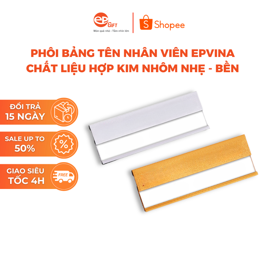 Phôi Bảng Tên Cài Áo Nhân Viên 15 Epvina Gift Chất Liệu Hợp Kim Nhôm Siêu Nhẹ