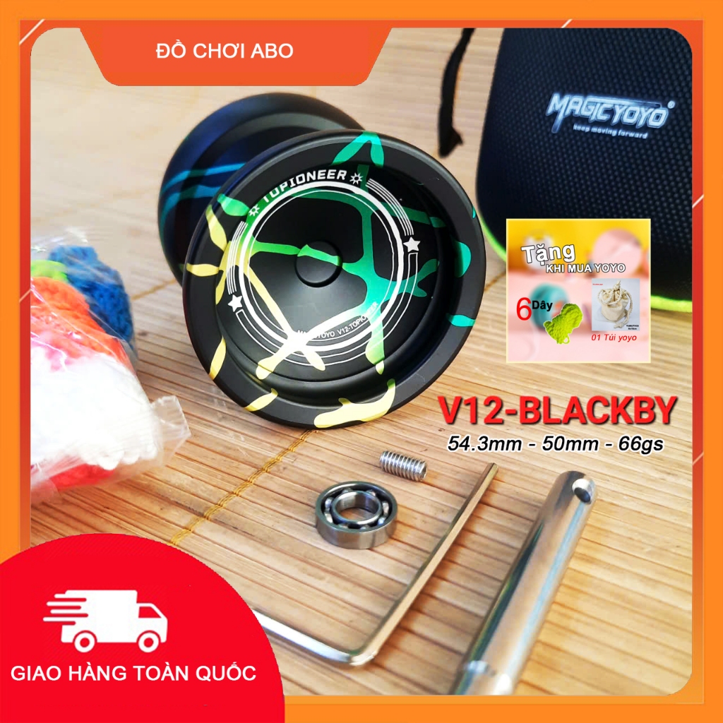 (Có hỏa tốc TPHCM) Bộ sự tập Magic Yoyo V12 Nhôm 6061 của Ghiền yoyo