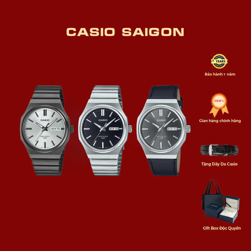(Chính Hãng) Đồng Hồ Nam Casio MTP-E735 - Tặng Kèm Dây Da - Gift Box - Bảo Hành 7 Năm