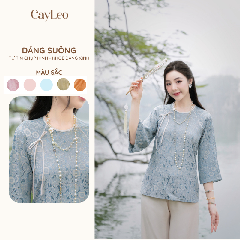 Pháp Phục Nữ Thiết Kế Nhược Hy CayLeo Design Đồ Lam Cao Cấp Kèm Quần - NH724