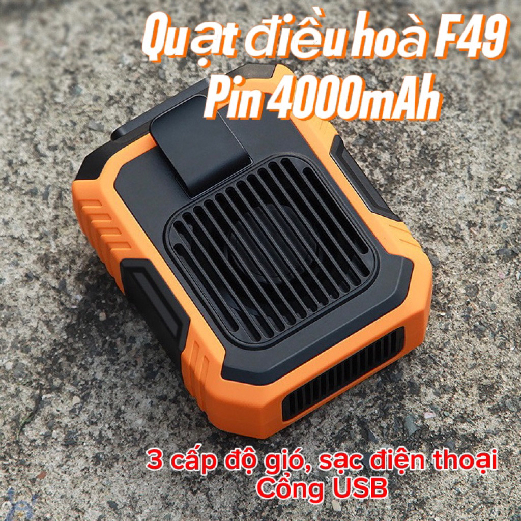 Quạt đeo thắt lưng F83, pin 4000mAh