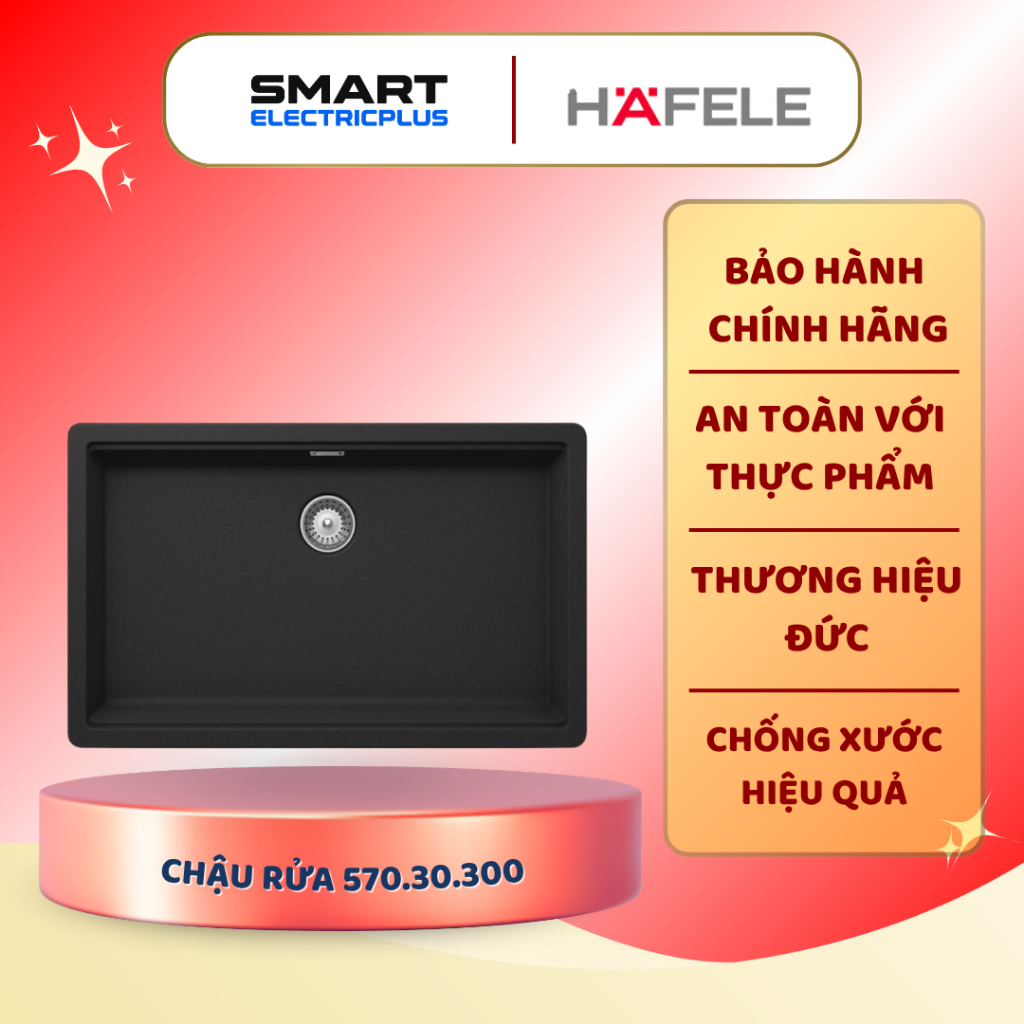 Chậu rửa bát Hafele 570.30.300 HS20-GEN1S80 đá cao cấp, tiện nghi