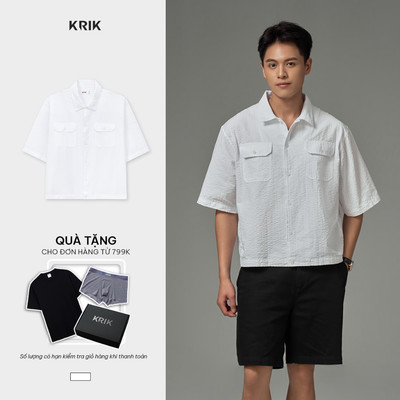 Áo Sơ Mi Nam KRIK Form Boxy Dày Dặn Cao Cấp Đứng Form Thiết Kế Hiện Đại SC3301