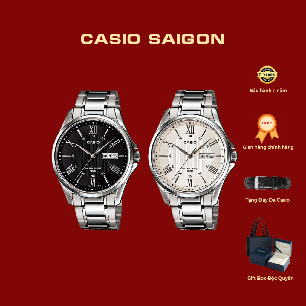 (Chính Hãng) Đồng Hồ Casio Nam MTP-1384D Size 41mm Chống Nước 100m-Tặng Dây Da - Gift Box - Bảo Hành