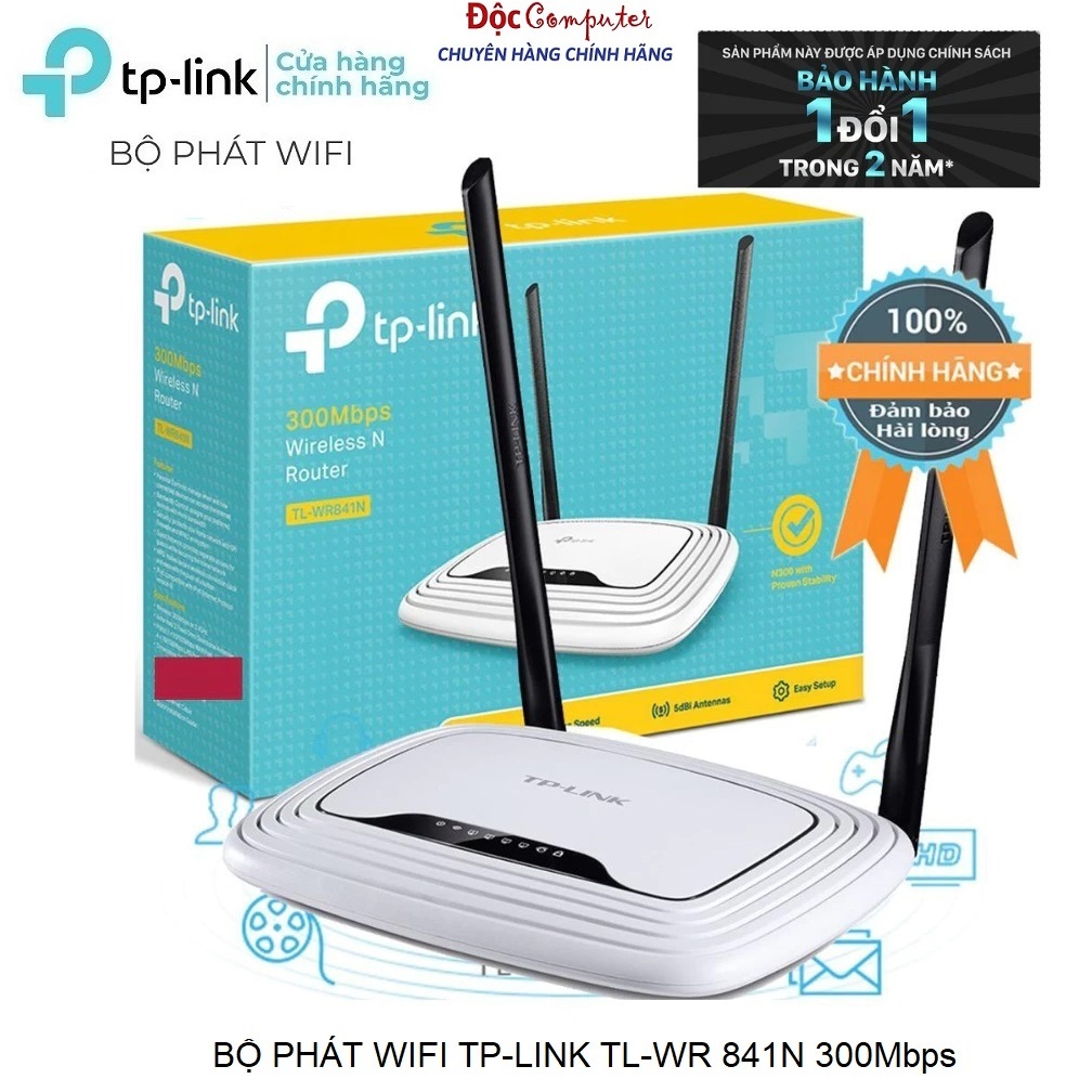 Bộ Phát Wifi TPLink 841N Chuẩn N 300Mbps - Bộ Phát Wifi TP-Link TL-WR841N Chuẩn N 300Mbps