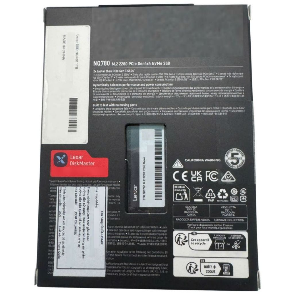 Ổ Cứng SSD LEXAR NQ780 1TB NVMe PCIe Gen4 x4 M.2 2280 Tốc Độ Cao 6500MB/s Chính Hãng | BigBuy360 - bigbuy360.vn