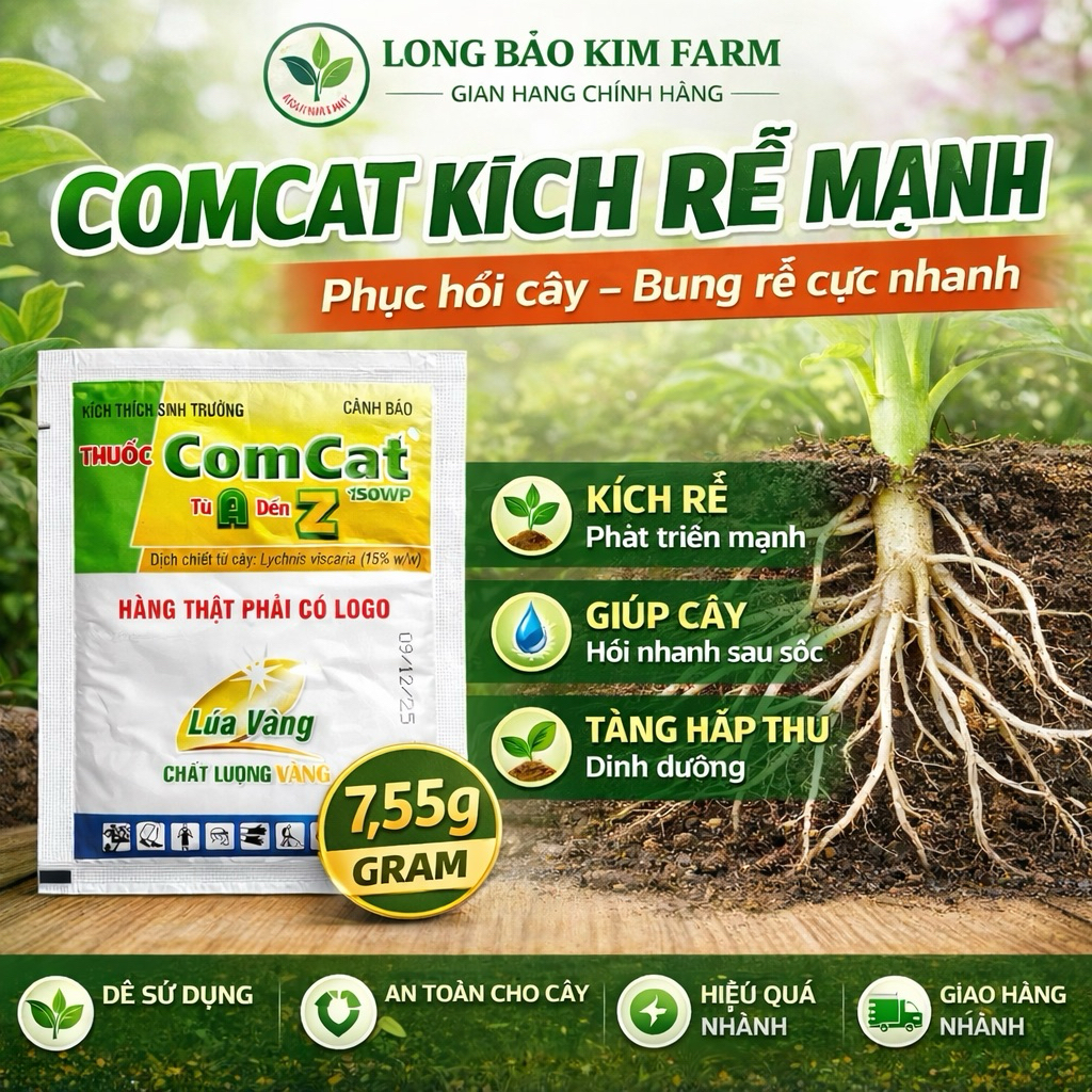 [ Hộp 10 gói] COMCAT – KÍCH THÍCH SINH TRƯỞNG, BẬT CHỒI MẠNH, PHỤC HỒI CÂY GÓI 7,55gram