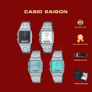 (Chính Hãng) Đồng Hồ Unisex Casio AQ-230 - Tặng Kèm Dây Da- Gift Box - Bảo Hành 7 Năm