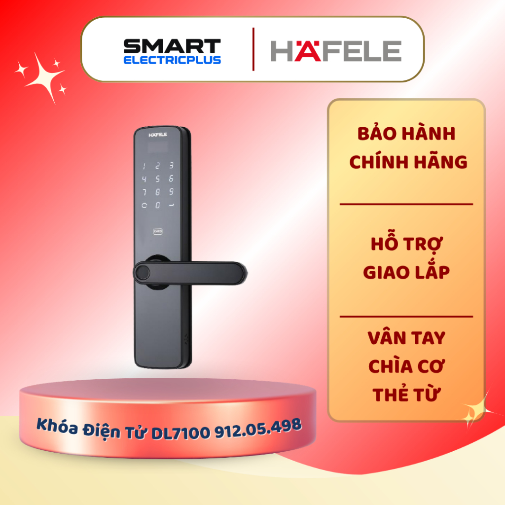 Khóa Điện Tử Hafele DL7100 912.05.498 – Thiết Kế Hiện Đại, Bảo Mật Cao, Dễ Dàng Sử Dụng