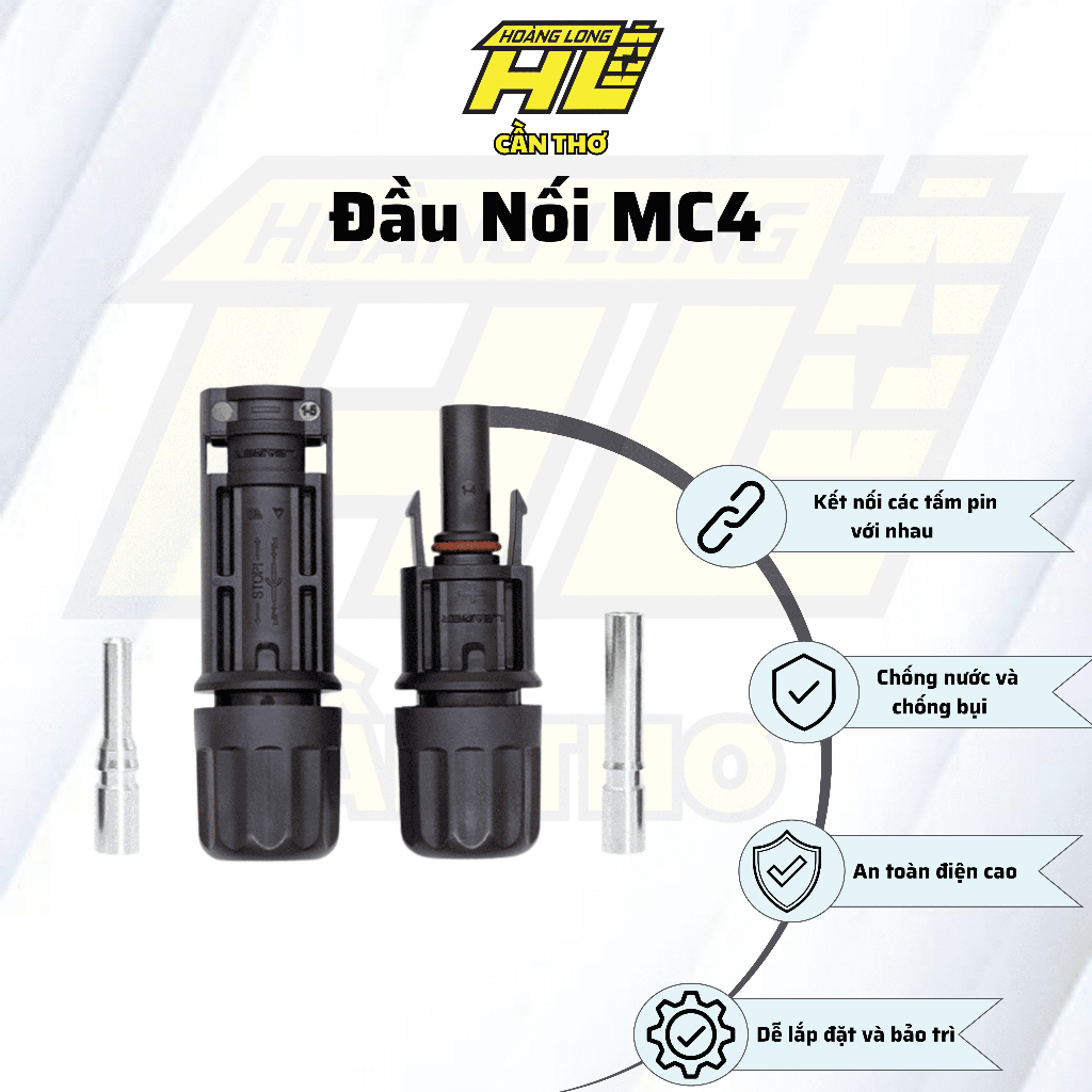 MC4 Connector Tấm Pin Năng Lượng Mặt Trời – Kết Nối An Toàn, Chống Nước, Dòng Điện Cao
