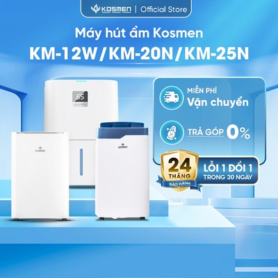Máy Hút Ẩm Dân Dụng Kosmen - Phù Hợp Đa Dạng Diện Tích - Lọc Không Khí Ion Âm - Hàng Chính Hãng - Bảo Hành 24 Tháng