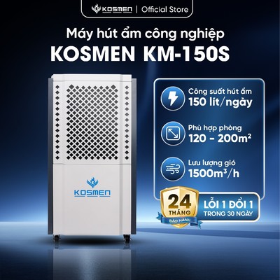 Máy Hút Ẩm Công Nghiệp Kosmen KM-150S Phù hợp diện tích 200m² - Hàng Chính Hãng Bảo Hành 2 Năm
