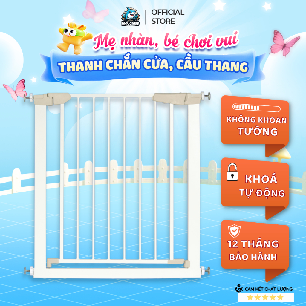 (Mẫu Mới) Thanh Chắn Cửa, Thanh Chắn Cầu Thang Pakey Dễ Lắp Đặt Không Khoan Tường, Bảo Vệ Bé An Toàn