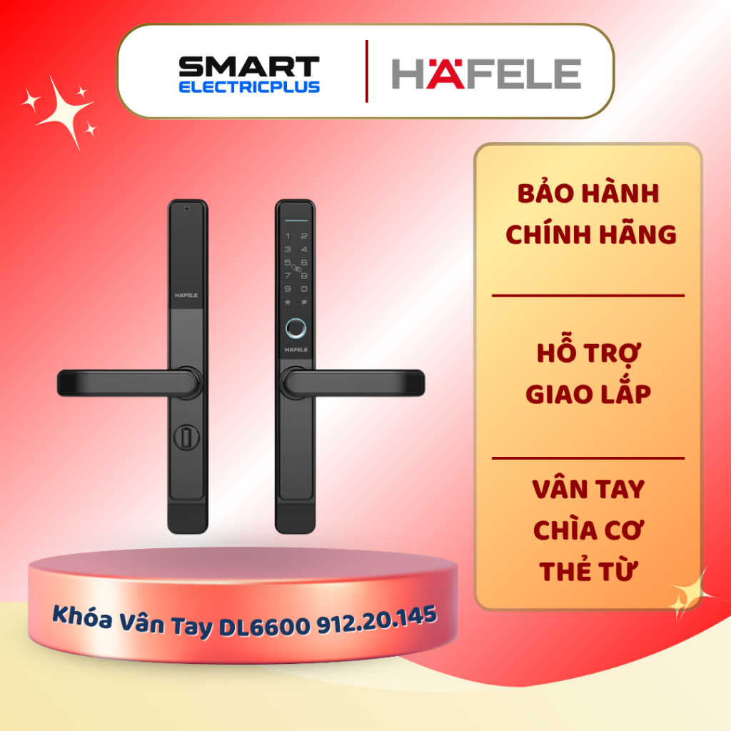 Khóa Vân Tay Hafele DL6600 912.20.145 – Mở Khóa Nhanh, Bảo Mật Cao, Thiết Kế Hiện Đại