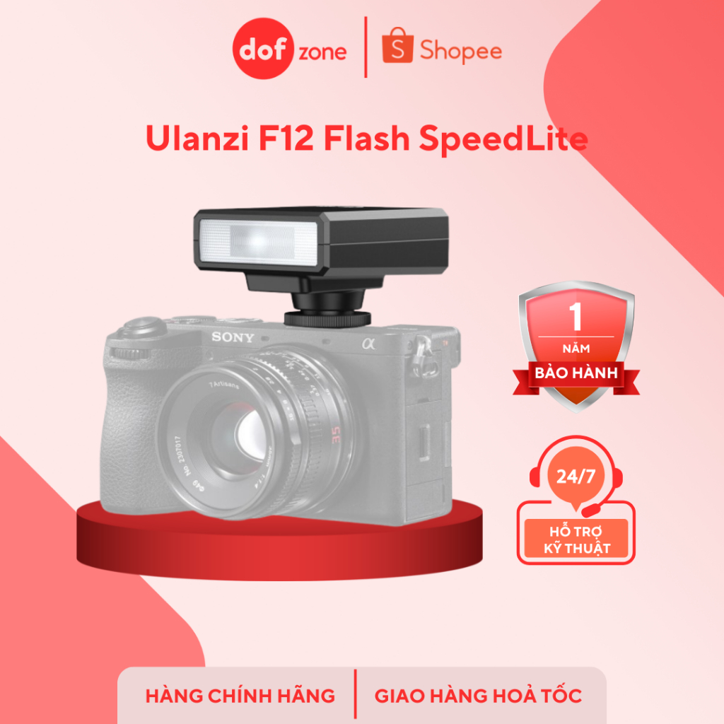 Ulanzi F12 đèn flash mini tích hợp Pin 1200mAh - Hàng mới chính hãng