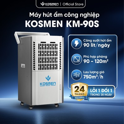 Máy Hút Ẩm Công Nghiệp Kosmen KM-90S Dung Tích Bình Nước 8L - Hàng Chính Hãng Bảo Hành 2 Năm
