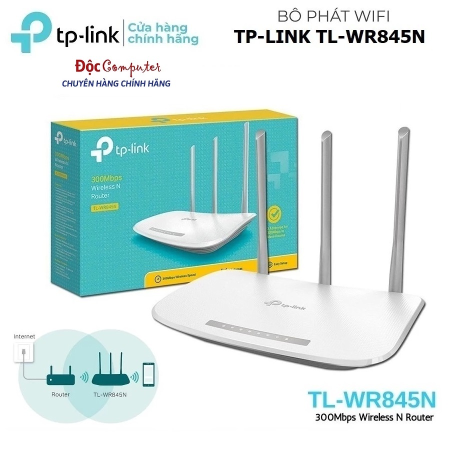 Bộ Phát Wifi TPLink 845N Chuẩn N 300Mbps - Bộ Phát Wifi TP-Link TL-WR845N Chuẩn N 300Mbps