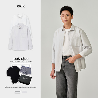 Áo Sơ Mi Nam KRIK Form Regular Tay Dài Thiết Kế Tối Giản Thanh Lịch Dễ Phối SD3346
