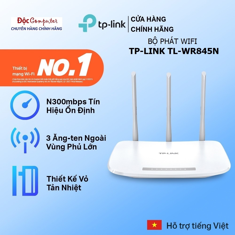 Bộ Phát Wifi TPLink 845N Chuẩn N 300Mbps (TP-Link TL-WR845N Chuẩn N 300Mbps) - Bảo Hành 24 Tháng