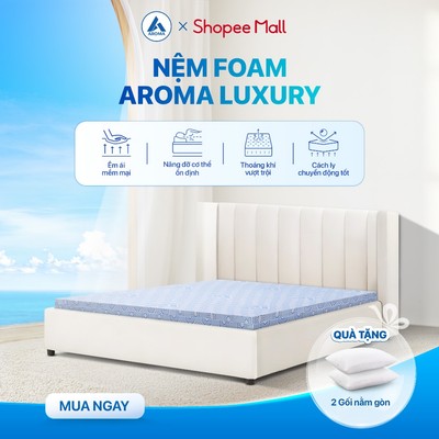 Nệm Foam Cao Cấp Aroma Luxury 5cm Đệm Foam Mỏng Trải Sàn Êm Ái Không Lún - Bảo Hành 10 Năm