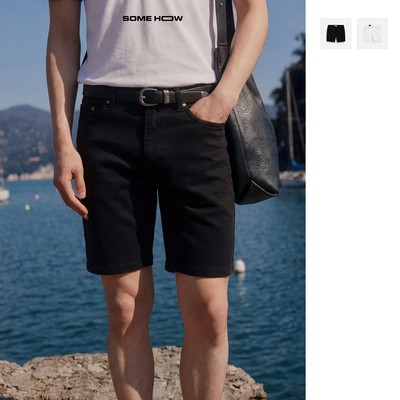 [N] Quần Short Slimfit Denim Black White Vải Cotton Spandex Thoải Mái Năng Động Trẻ Trung, QS0129 SOME HOW STORE