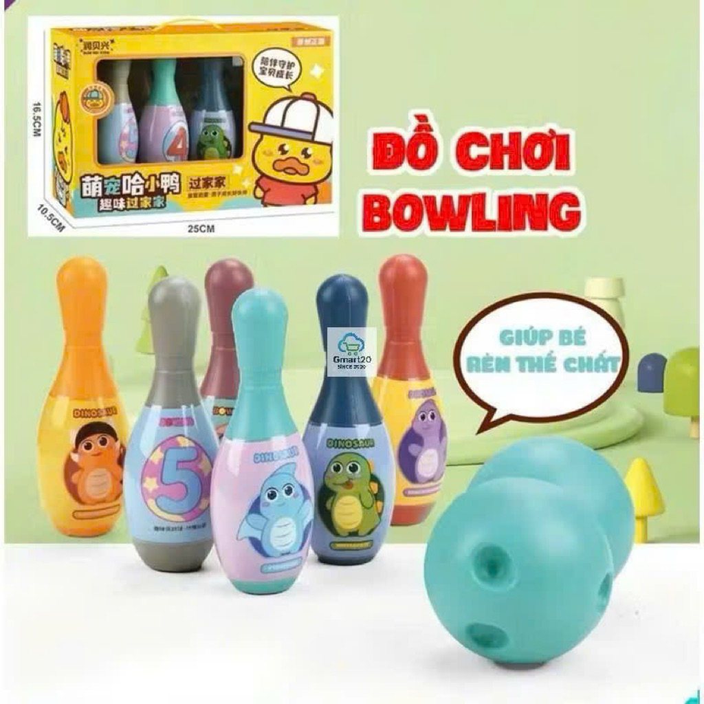 Đồ Chơi Bowling Vịt Vàng Cho Bé Set 6 Bowling Và 2 Bóng, Giúp Bé Vận Động Vui Nhộn