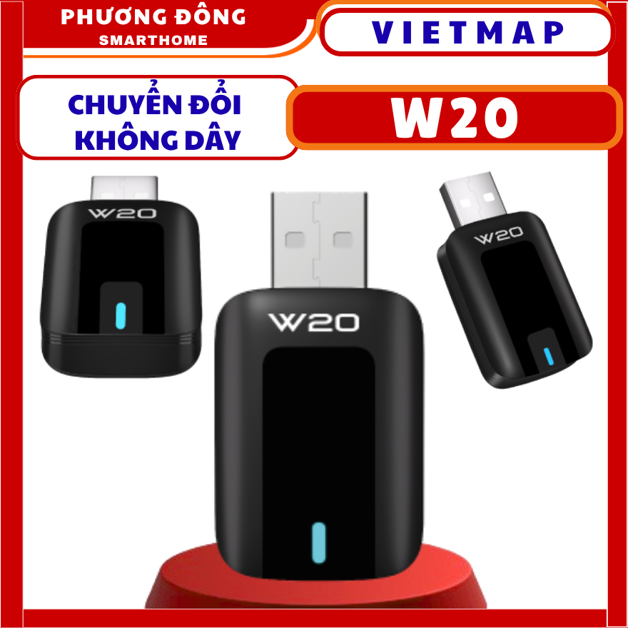 VIETMAP W20 - THIẾT BỊ CHUYỂN ĐỔI CARPLAY/ ANDROID AUTO KHÔNG DÂY