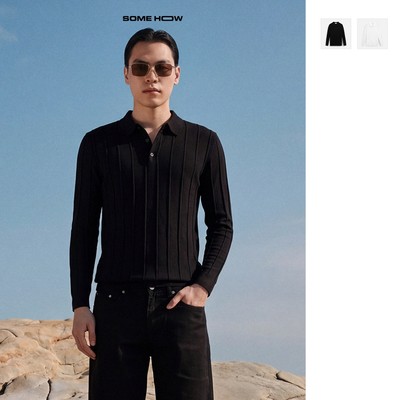 [N] Áo Polo Tay Dài Knit Column Vải Lông Thỏ Ấm Áp Thoải Mái Mềm Mịn, PL0210 SOME HOW STORE