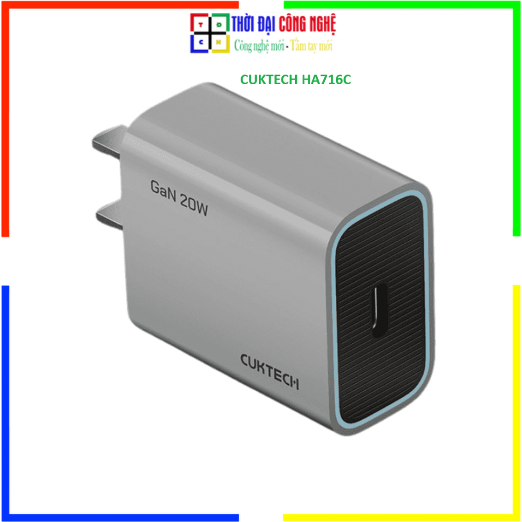 Củ Sạc Nhanh Mini CUKTECH 20W Type C HA716C - Nhỏ Gọn Cho iP/Android - Bảo Hành 18 Tháng - THỜI ĐẠI 