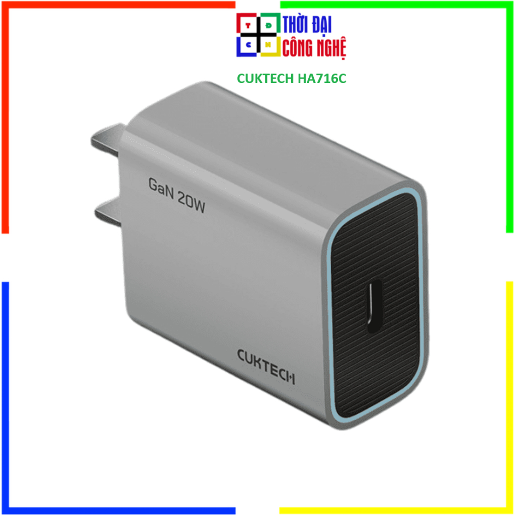 Củ Sạc Nhanh CUKTECH HA716C 20W Mini Type C - Chuẩn PD Cho iP - Hàng Chính Hãng - Bảo Hành 18 Tháng 