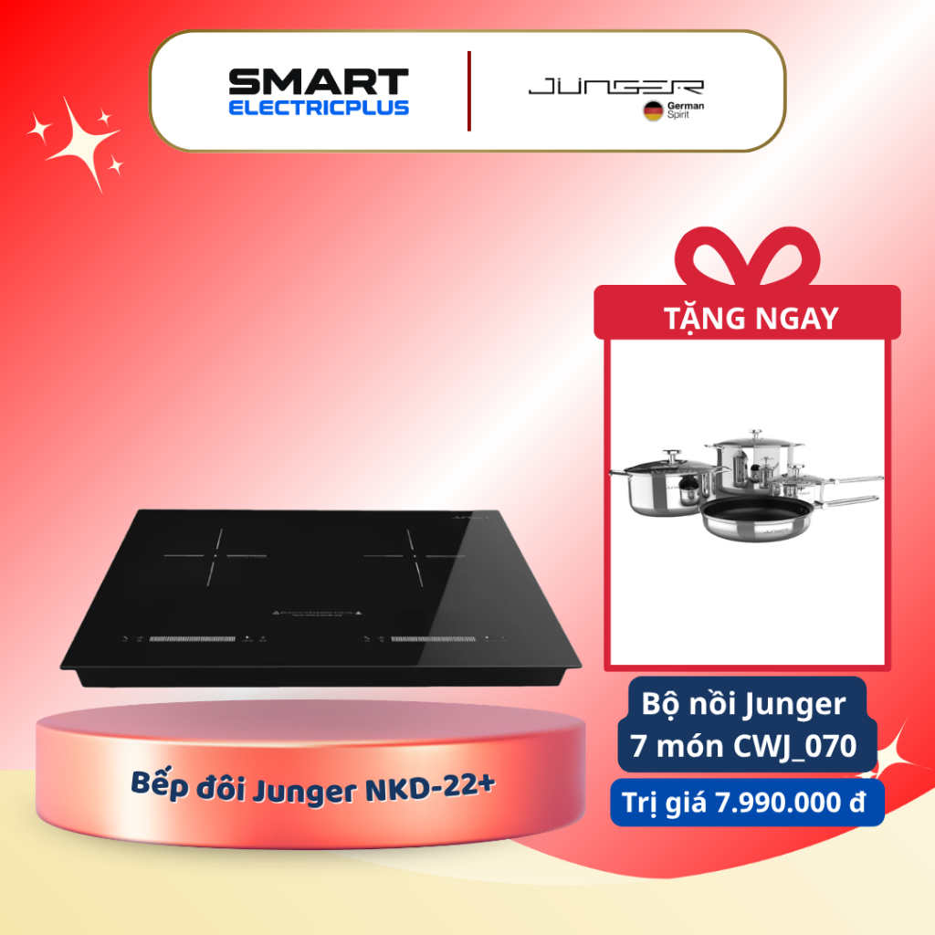 [TẶNG NỒI] Bếp Từ Âm Đôi Junger NKD-22+ – Lựa Chọn Hoàn Hảo Cho Gian Bếp Hiện Đại